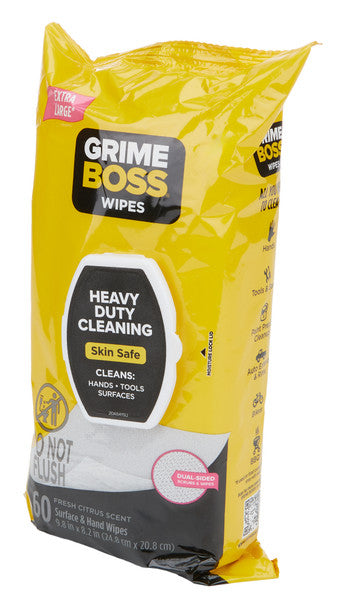 Cleaning Wipes 60pk Grime Boss ALL12017